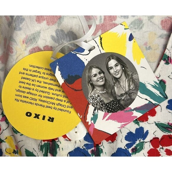 Rixo Multi Floral Square Neck Women's Mini Dress - Picture 6 of 7